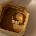 Oval Moonstone Ring Silver 18K Gold Plated