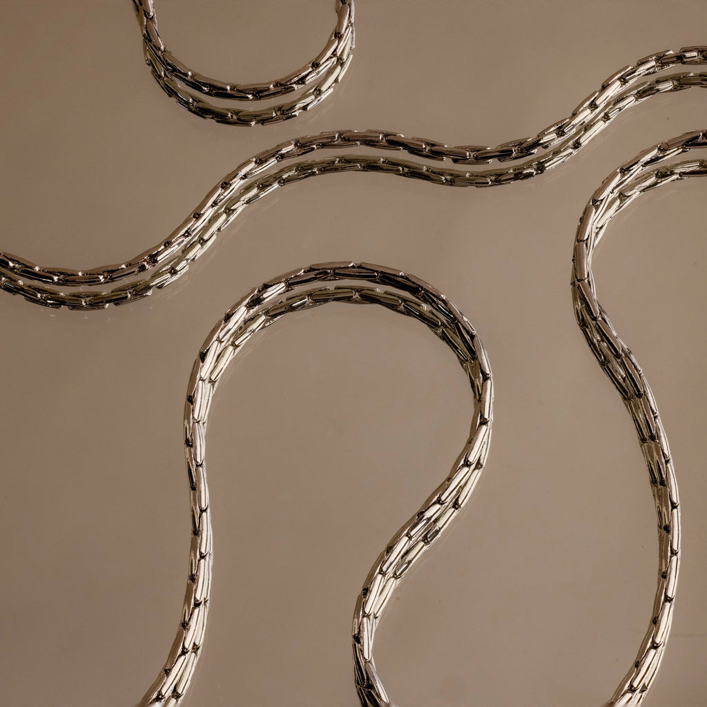 Bold Link Chain Necklace Silver 18K Gold Plated