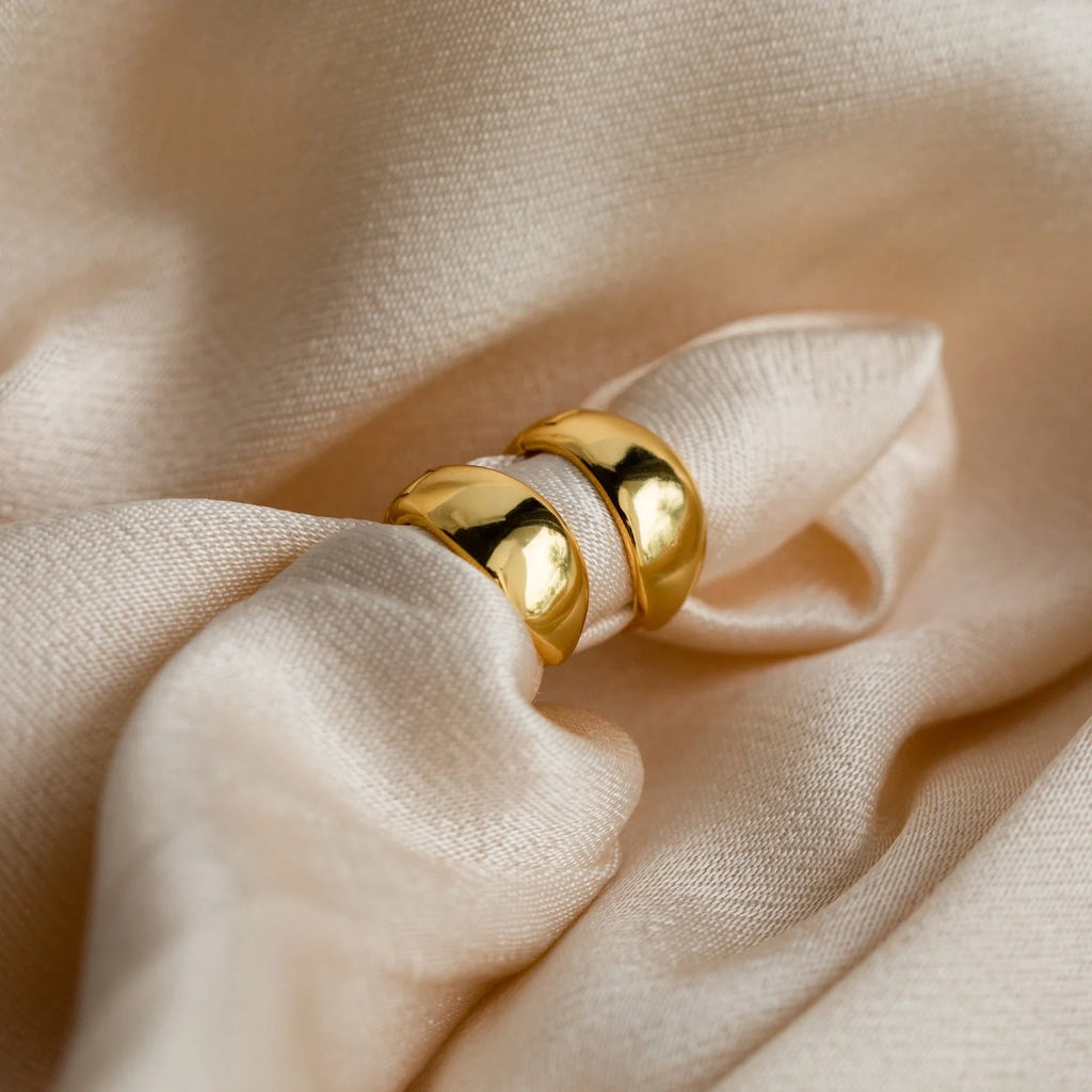 Olivia Hoops Silver 18K Gold Plated