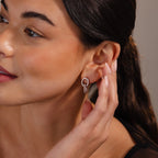 Twisted Link Earrings Silver 18K Gold Plated