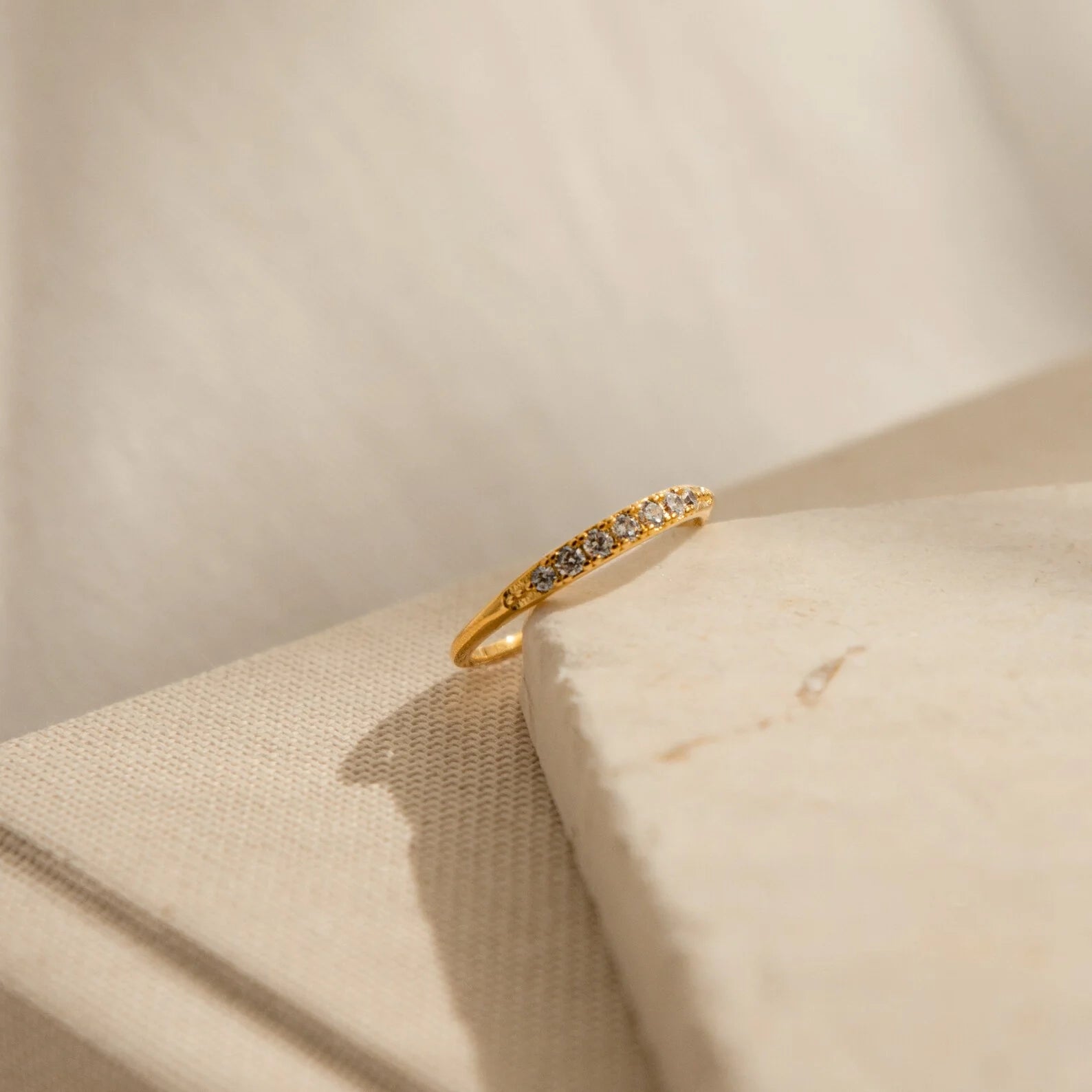 Lace Pave Diamond Ring Silver 18K Gold Plated