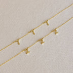 Old English Spaced Number Necklace Silver 18K Gold Plated