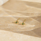 Emerald Evil Eye Charm Silver 18K Gold Plated