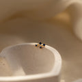 Sapphire Drop Studs Silver 18K Gold Plated