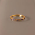 Amethyst Eternity Ring Silver 18K Gold Plated