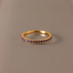 Amethyst Eternity Ring Silver 18K Gold Plated