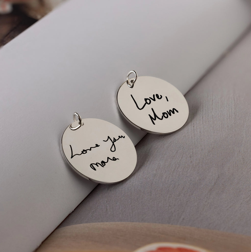 Custom Handwriting Charm Silver 18K Gold Plated