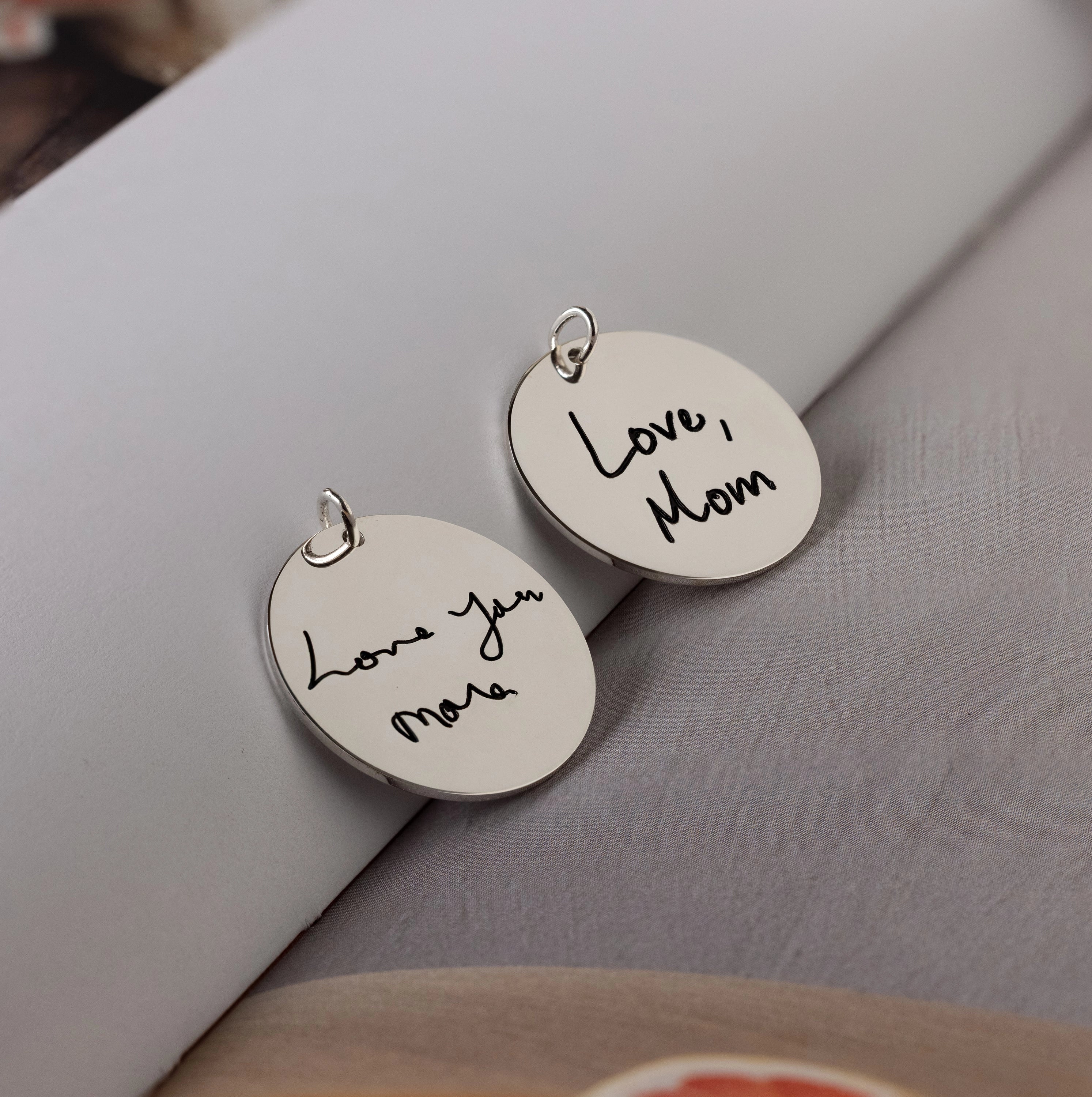 Custom Handwriting Charm Silver 18K Gold Plated