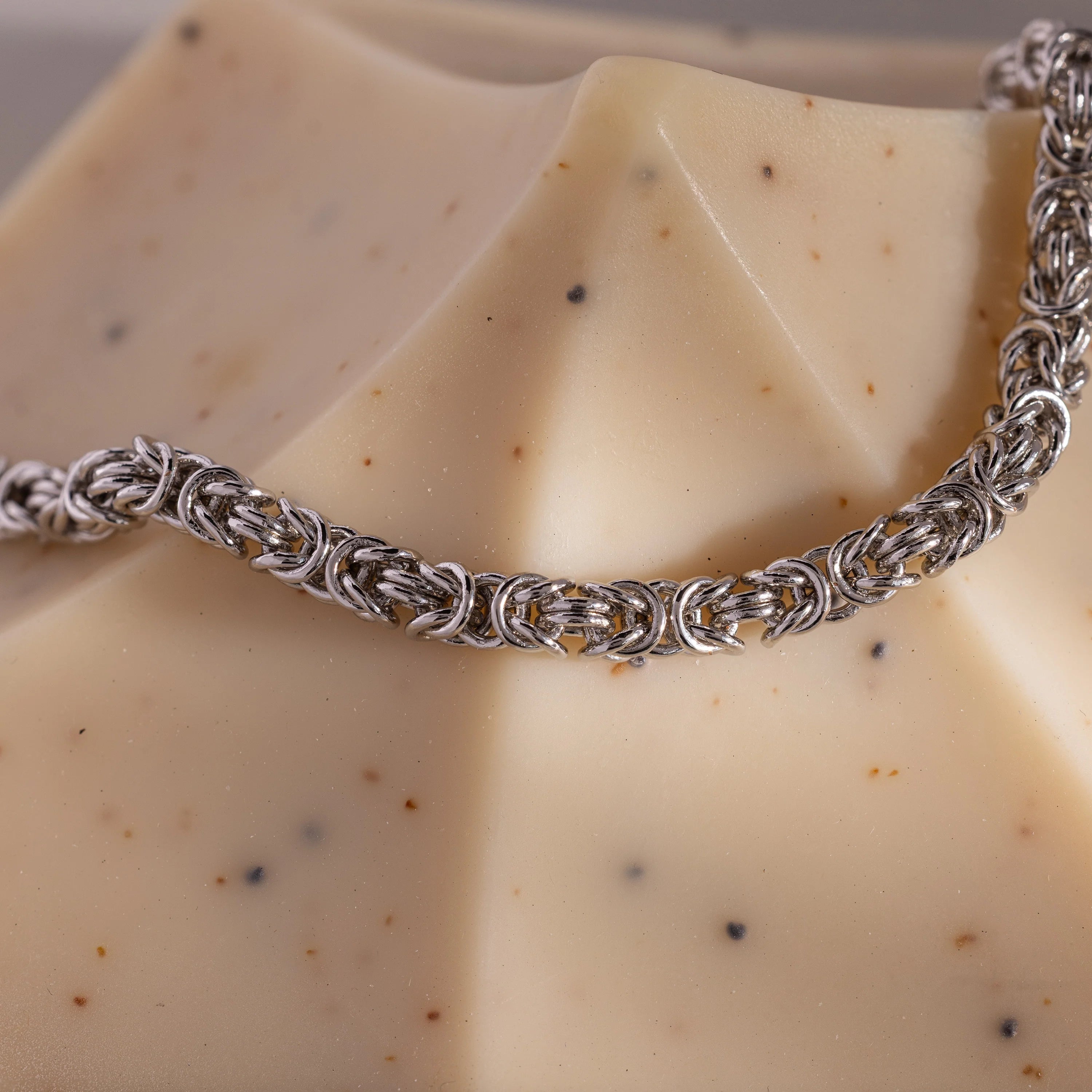 Bold Byzantine Bracelet Silver 18K Gold Plated