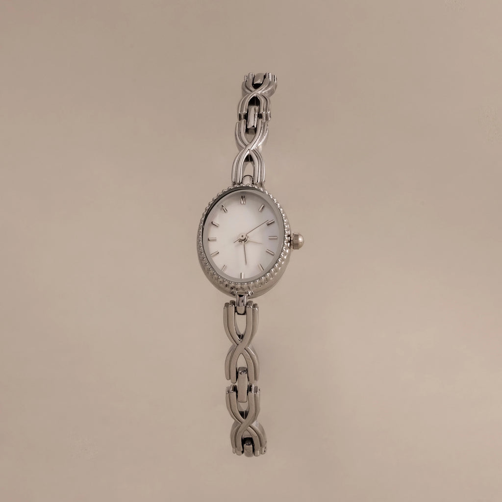 Oval Infinity Link Timepiece Silver 18K Gold Plated