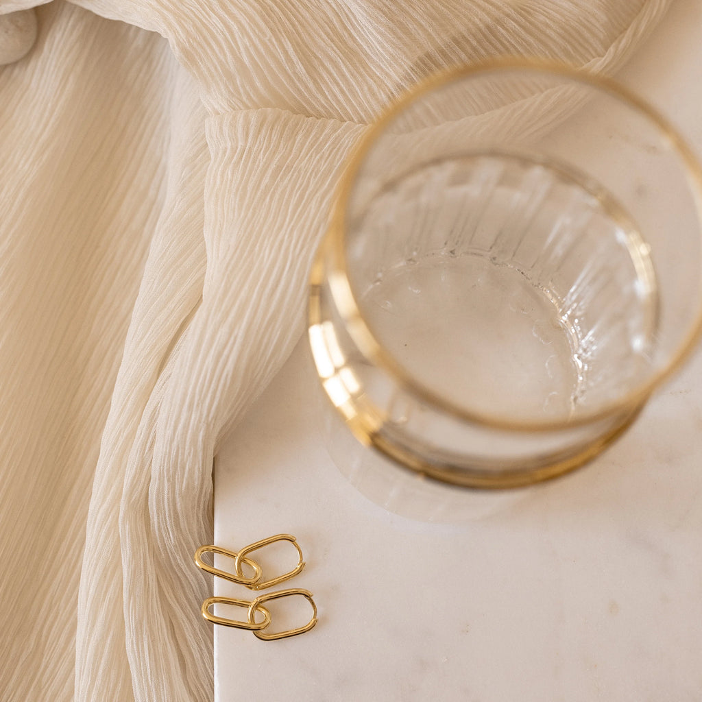 Amanda Link Earrings Silver 18K Gold Plated