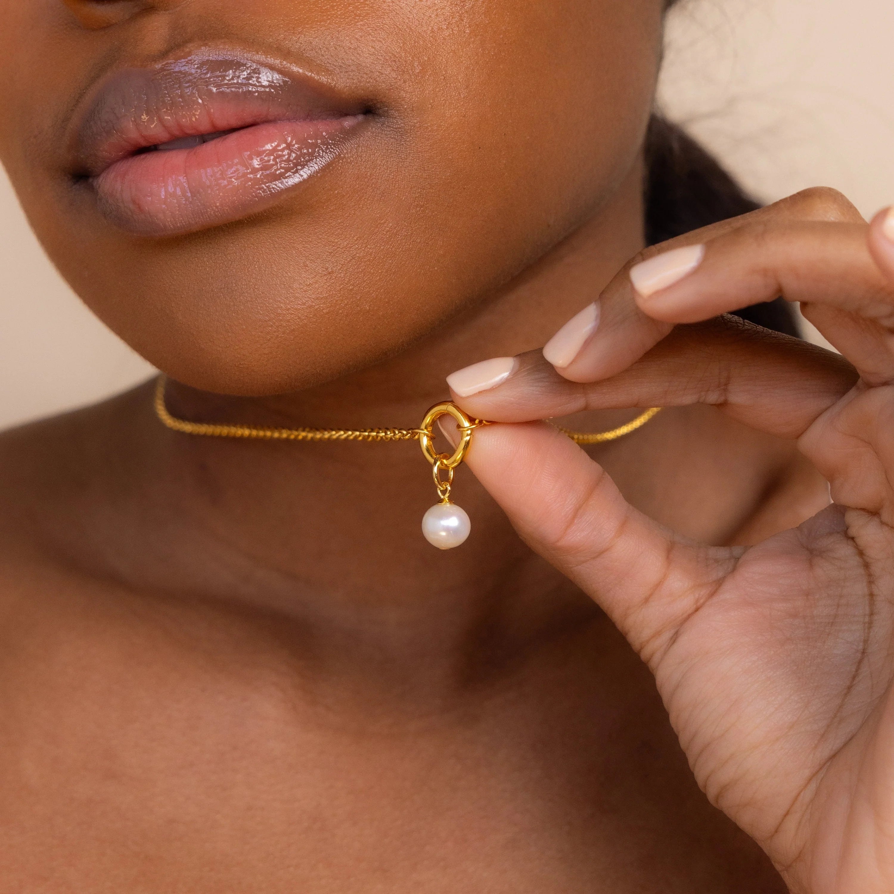 Classic Pearl Charm Silver 18K Gold Plated