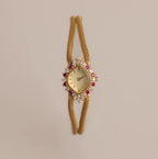 Duo Chain Ruby Timepiece Silver 18K Gold Plated