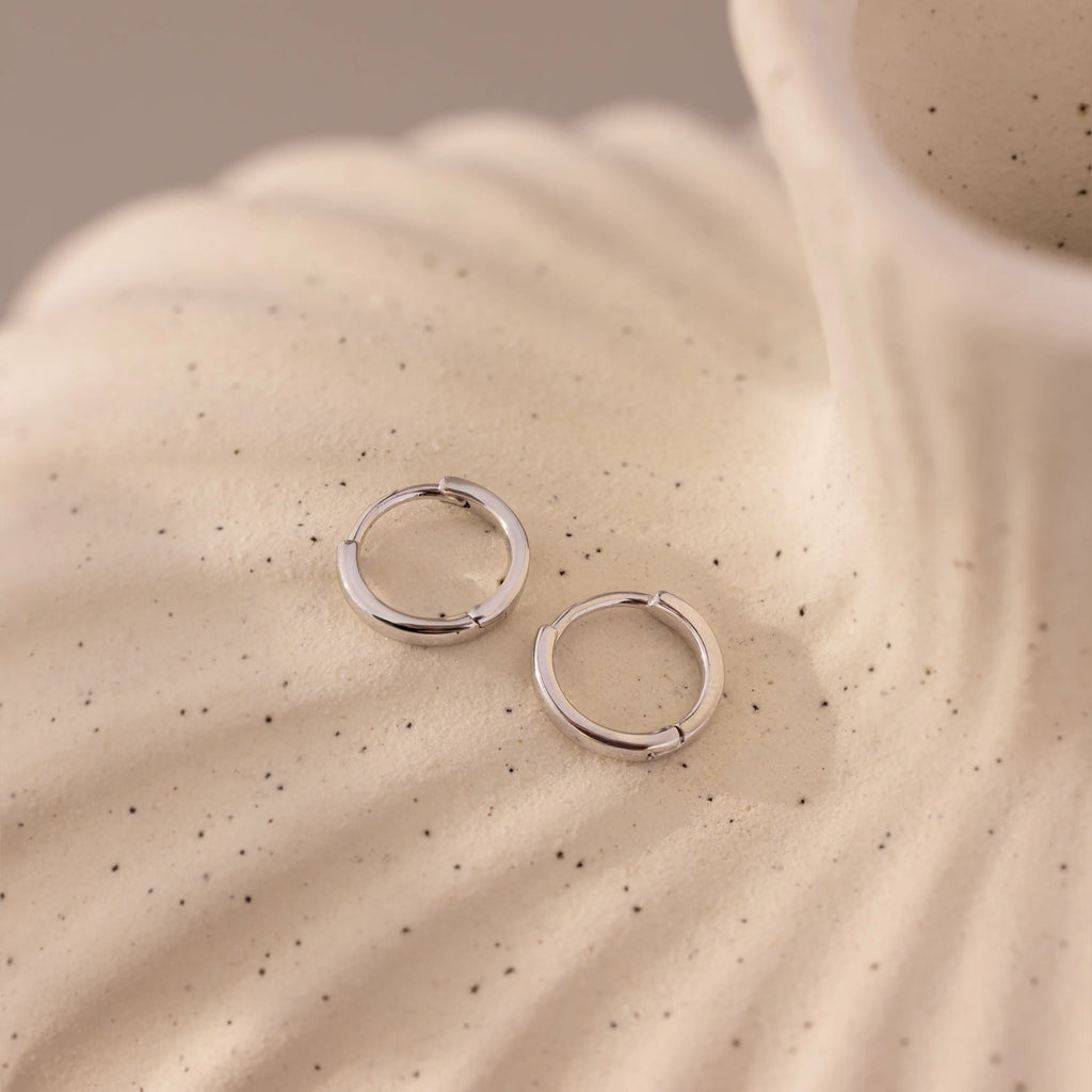 8mm Dainty Huggies Silver 18K Gold Plated
