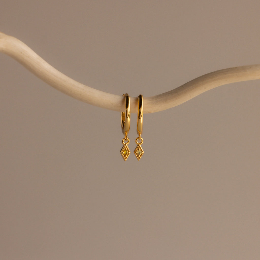 Ericka Birthstone Huggies Silver 18K Gold Plated
