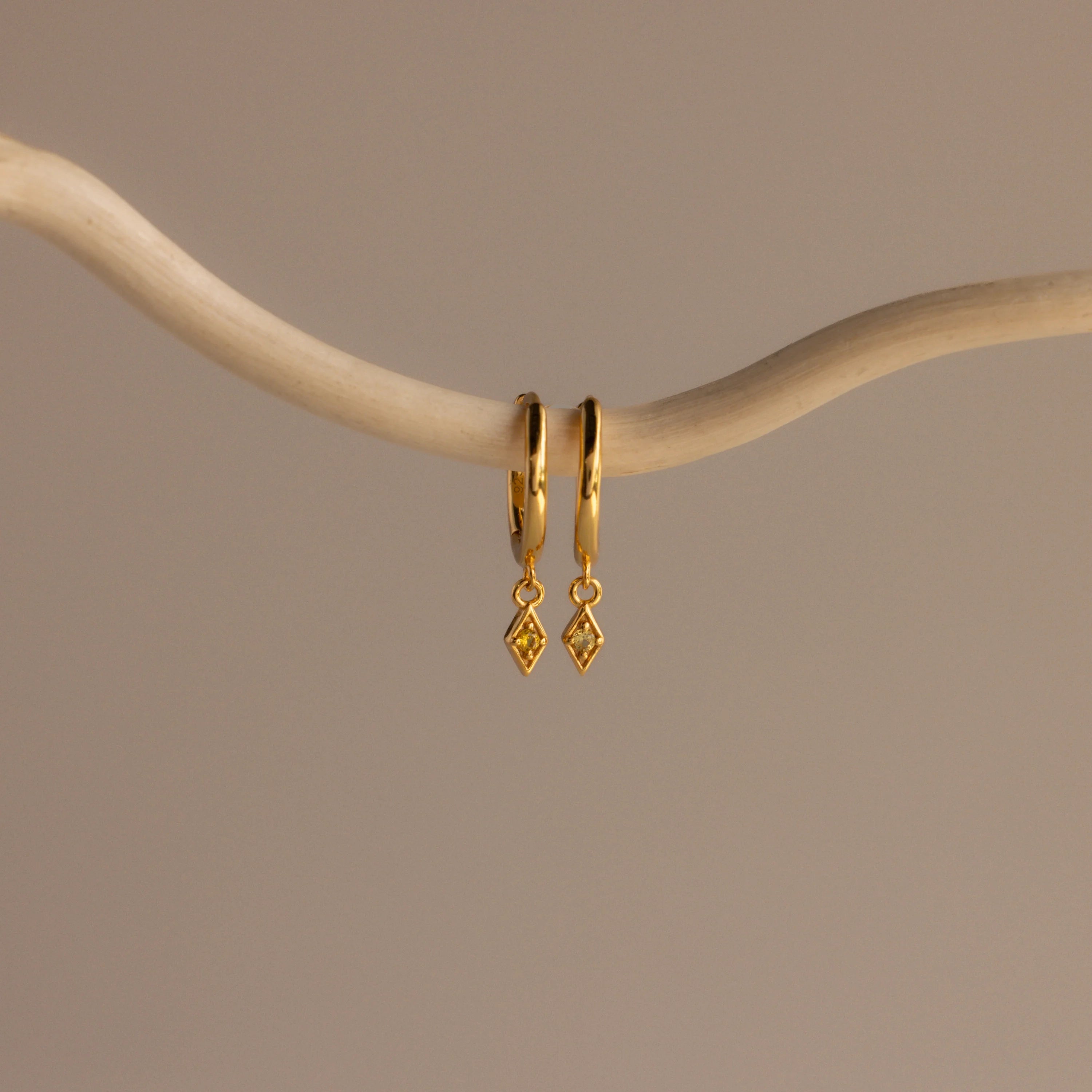 Ericka Birthstone Huggies Silver 18K Gold Plated