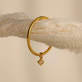 Dainty Birthstone Drop Ring Silver 18K Gold Plated