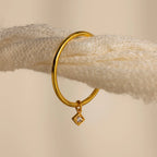 Dainty Birthstone Drop Ring Silver 18K Gold Plated