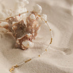 Dainty Pearl Beaded Anklet Silver 18K Gold Plated