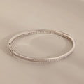 Diamond Tennis Bangle Silver 18K Gold Plated