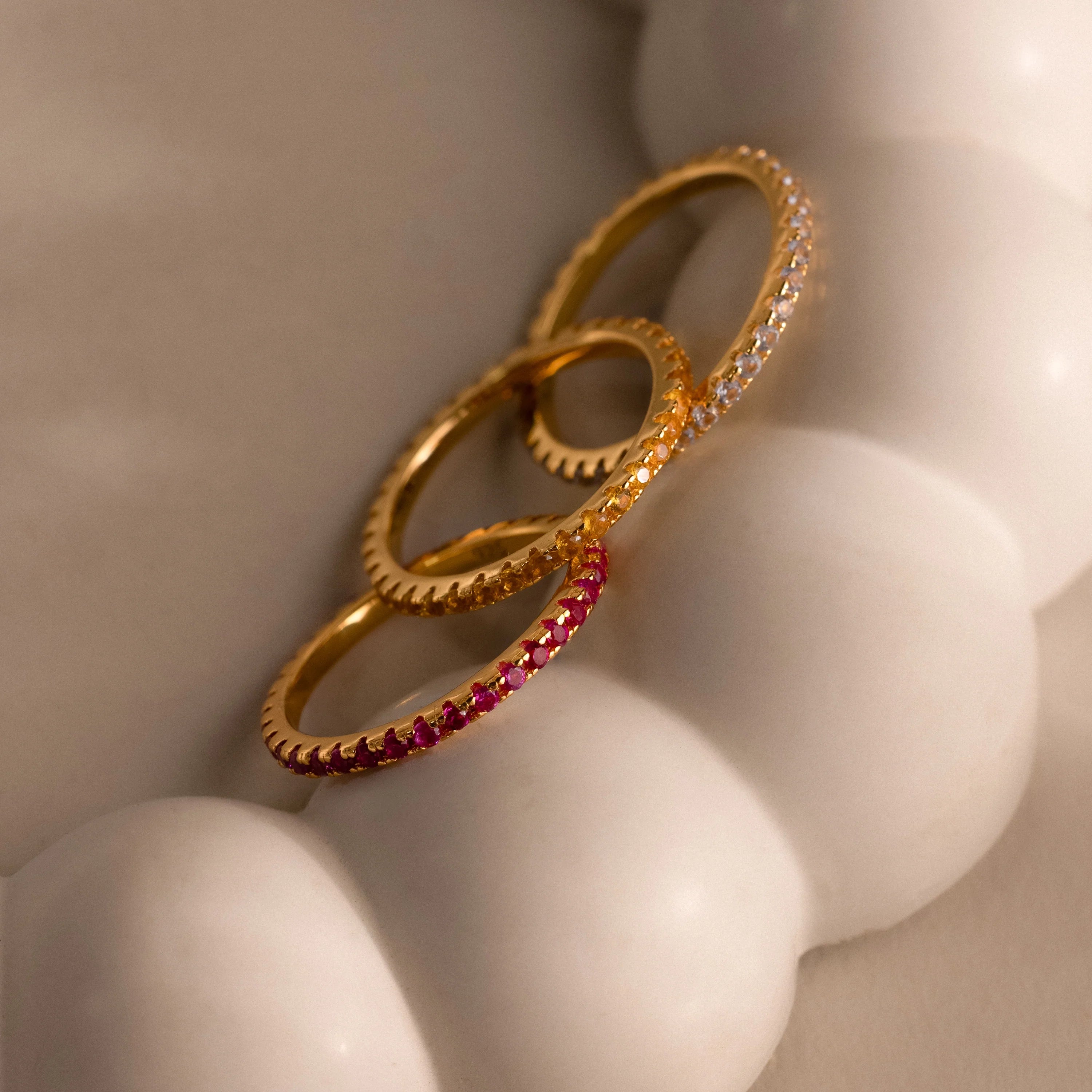 Endless Eternity Ruby Ring Silver 18K Gold Plated