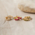 Genevieve Diamond Huggies Silver 18K Gold Plated