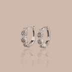 Diamond Cluster Huggies Silver 18K Gold Plated