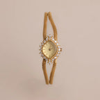 Duo Chain Diamond Timepiece Silver 18K Gold Plated