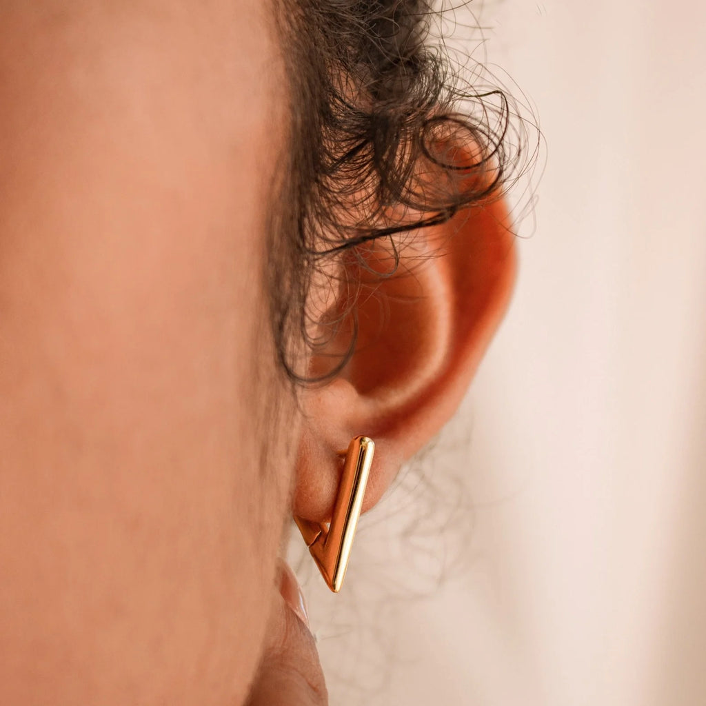 Triangle Huggies Silver 18K Gold Plated