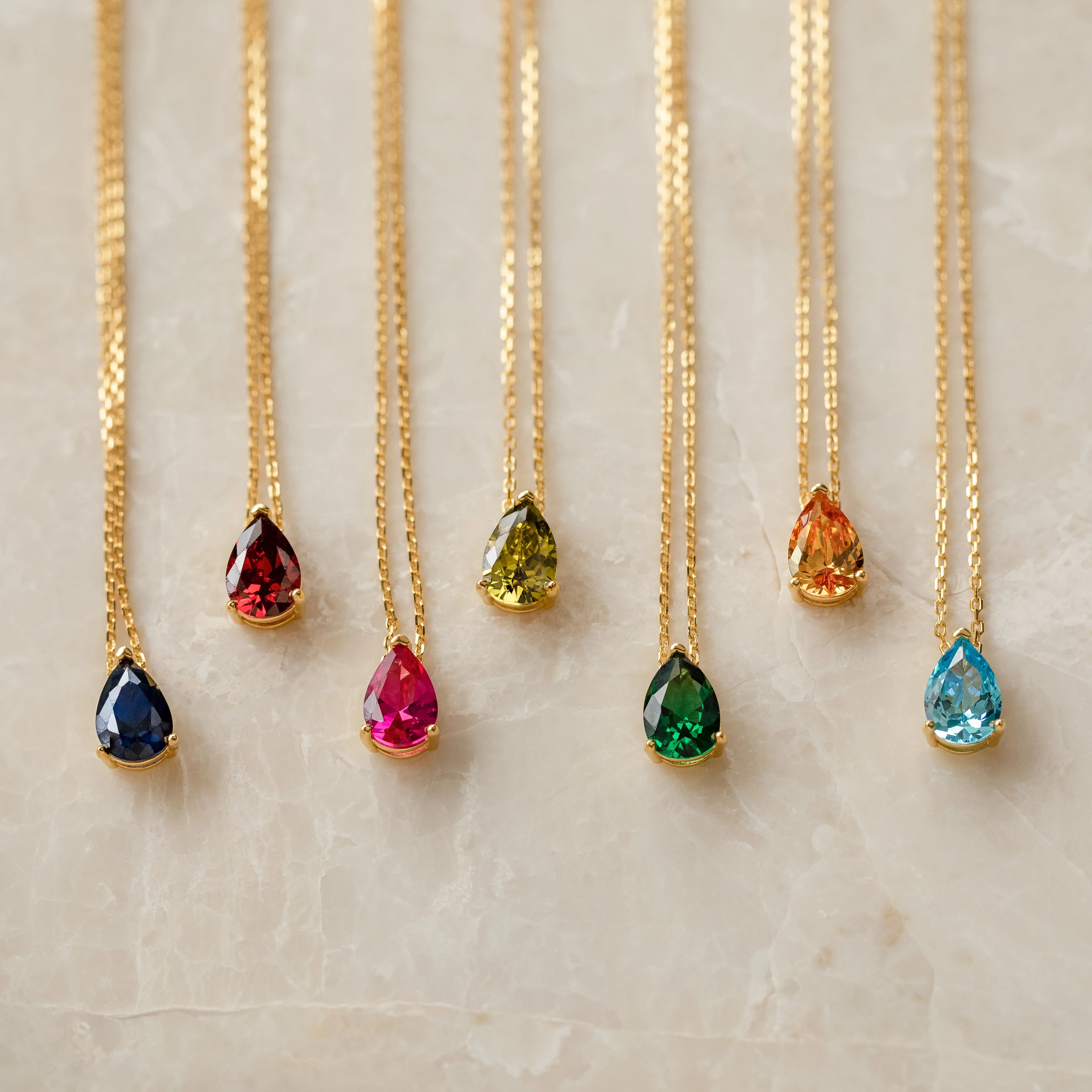 Ophelia Sapphire Necklace Silver 18K Gold Plated