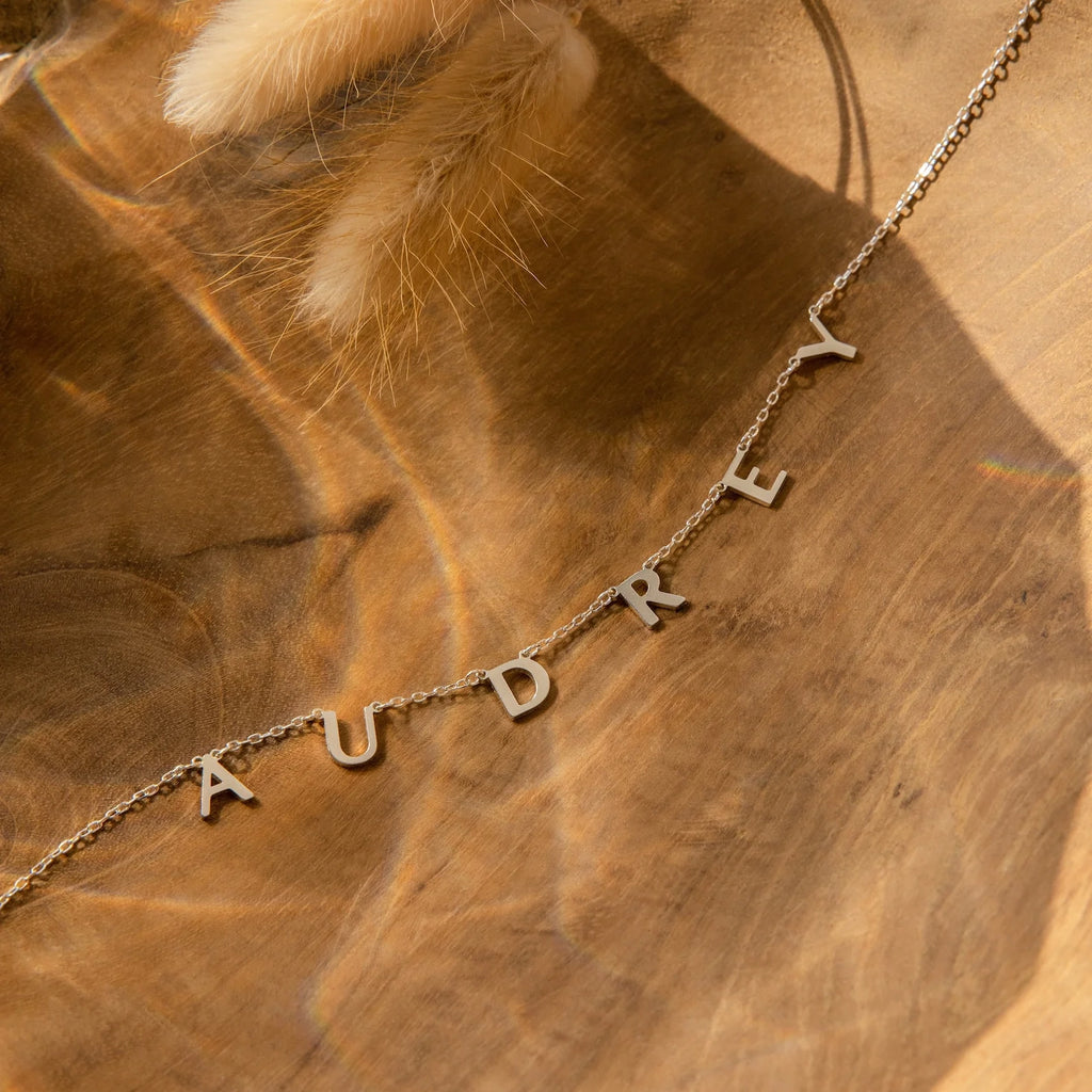 Apollo Letter Name Necklace Silver 18K Gold Plated