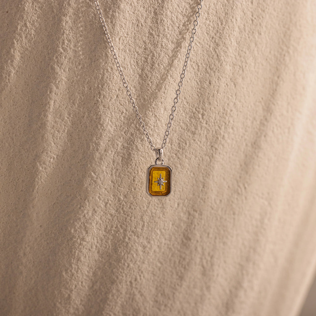 North Star Topaz Necklace Silver 18K Gold Plated