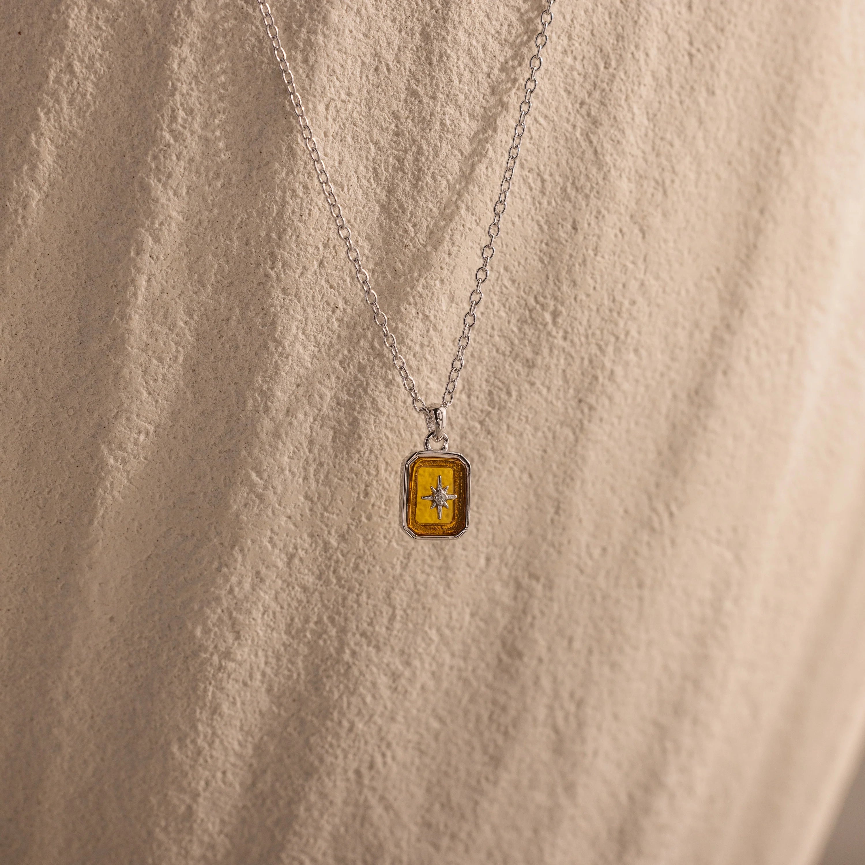 North Star Topaz Necklace Silver 18K Gold Plated