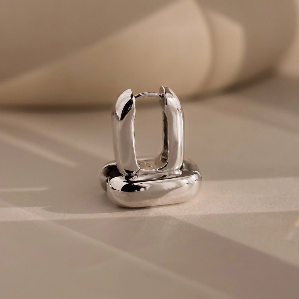 Bold Link Hoops Silver 18K Gold Plated