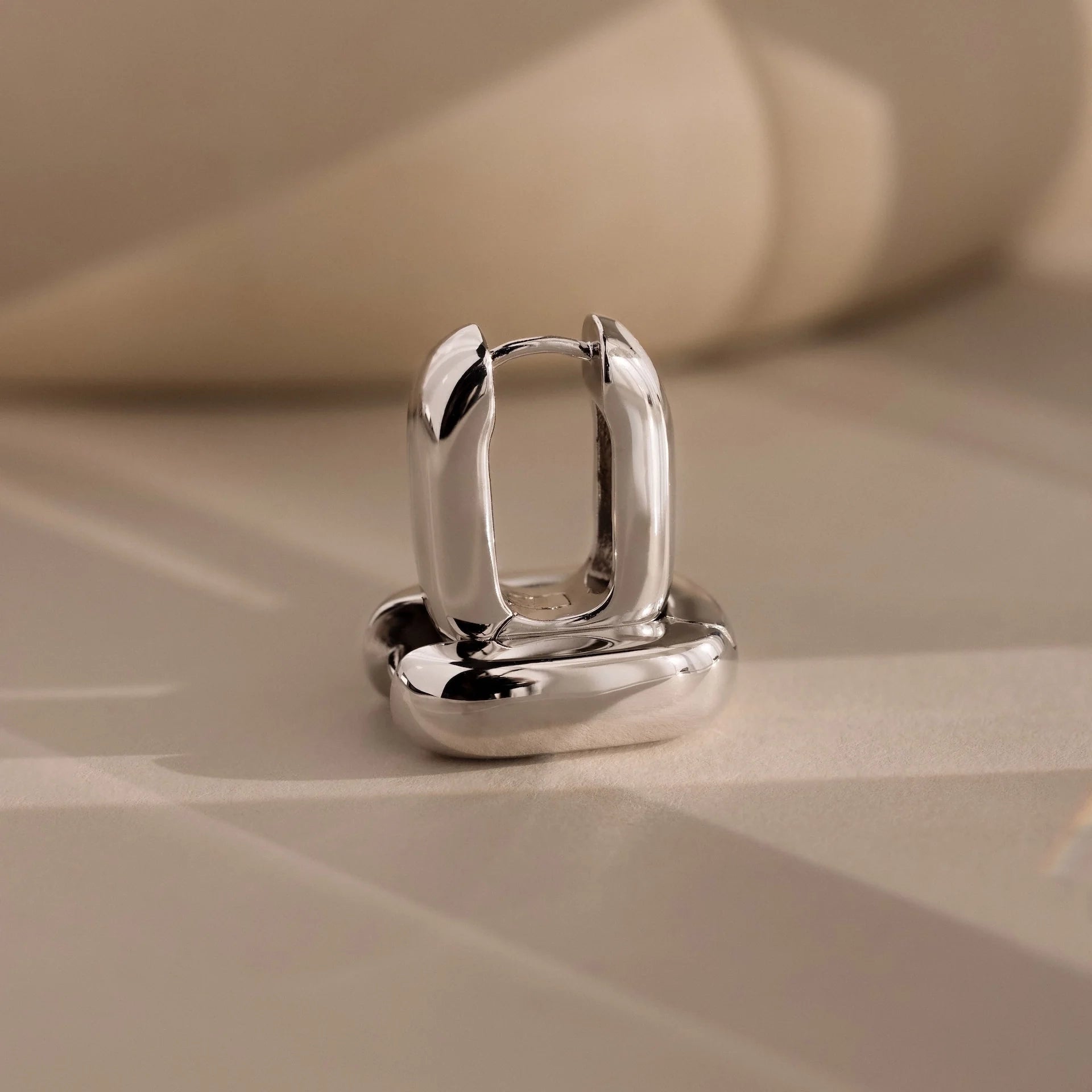 Bold Link Hoops Silver 18K Gold Plated