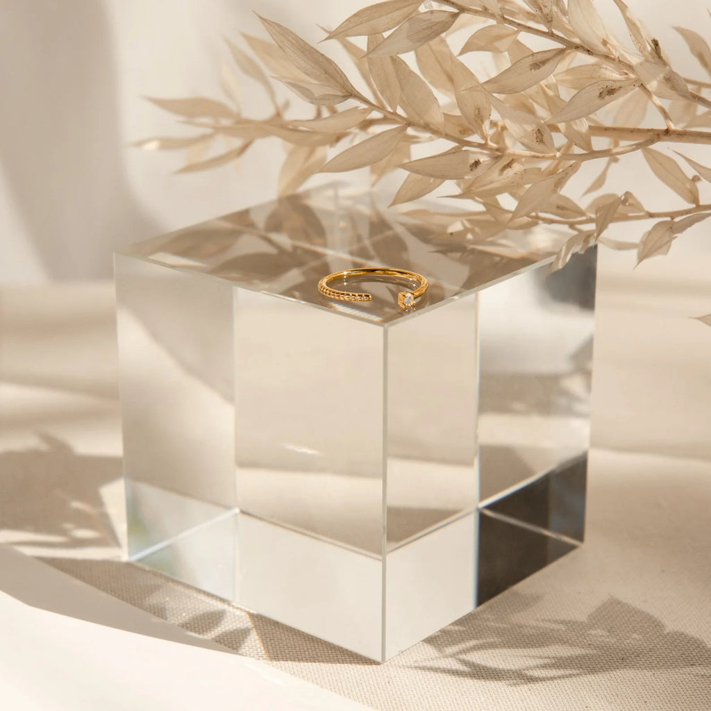 Cecilia Pave Ring Silver 18K Gold Plated