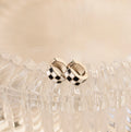 Checkered Huggies Silver 18K Gold Plated