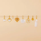 Round Pearl Charm Silver 18K Gold Plated