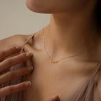 Tiny London Name Necklace Silver 18K Gold Plated