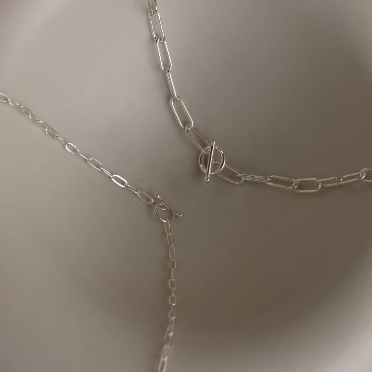 Dainty Link Chain Necklace Silver 18K Gold Plated