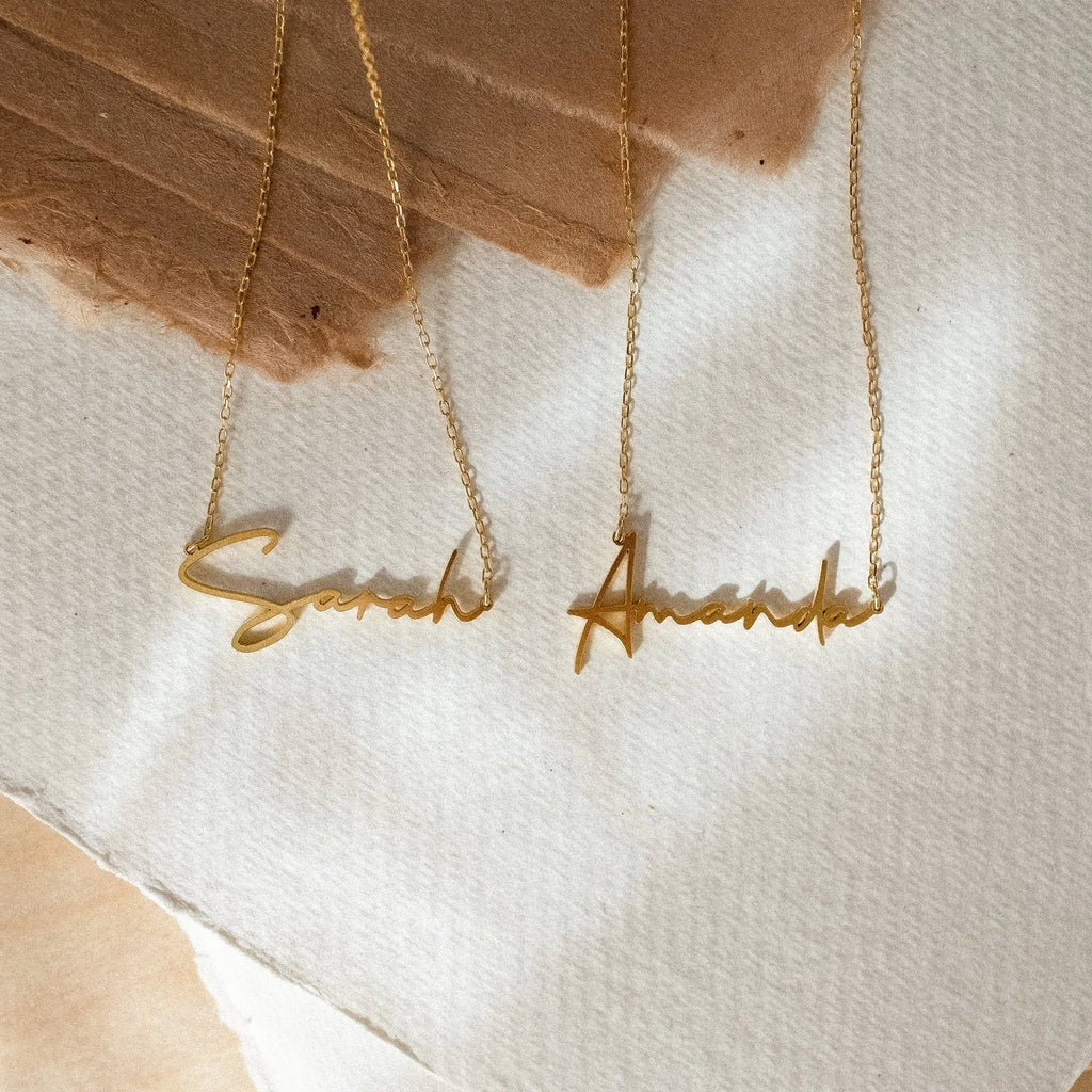 Summer Name Necklace Silver 18K Gold Plated