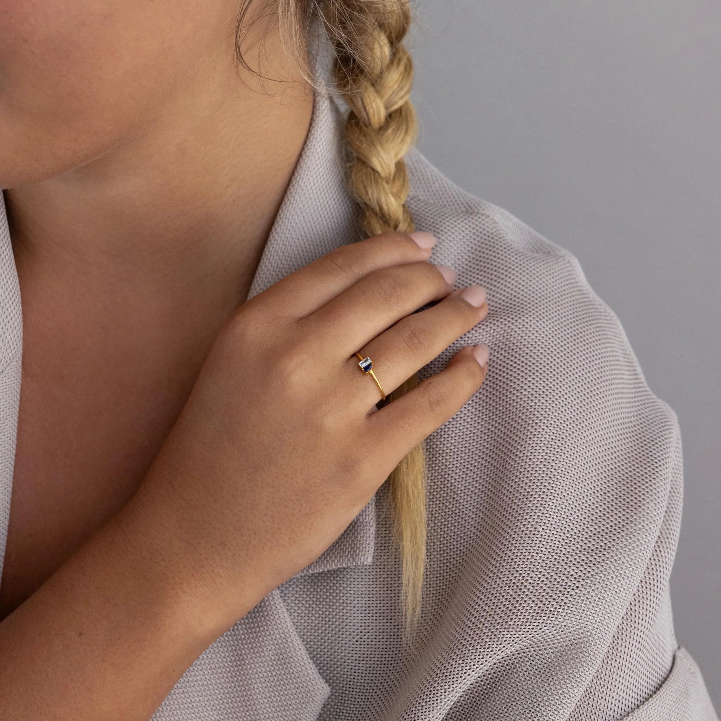 Toi et Moi Birthstone Ring Silver 18K Gold Plated