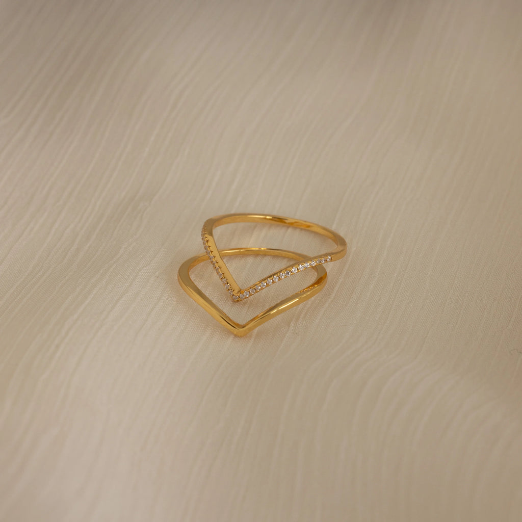 Curve Stacking Set Silver 18K Gold Plated
