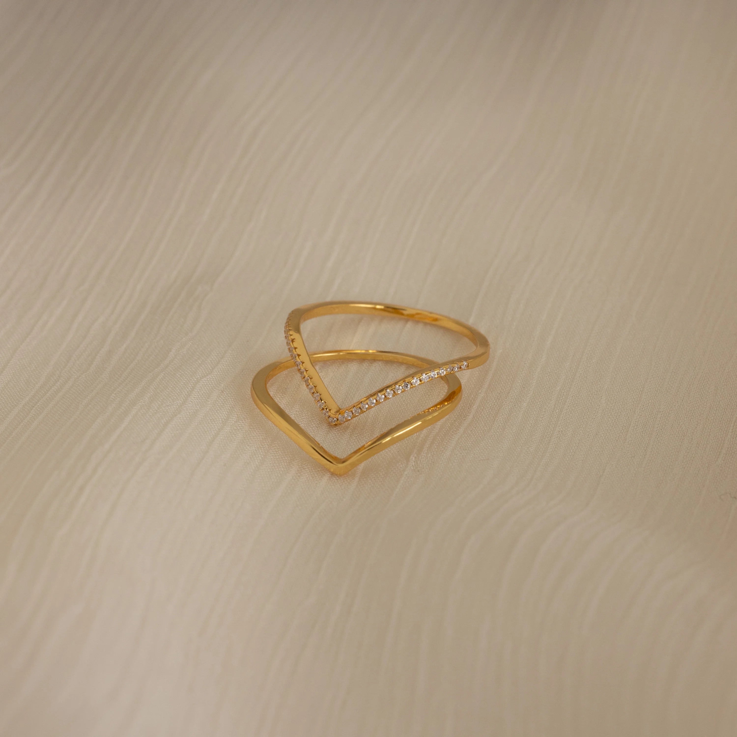 Curve Stacking Set Silver 18K Gold Plated