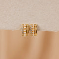 Diamond Pearl Stacked Hoops Silver 18K Gold Plated