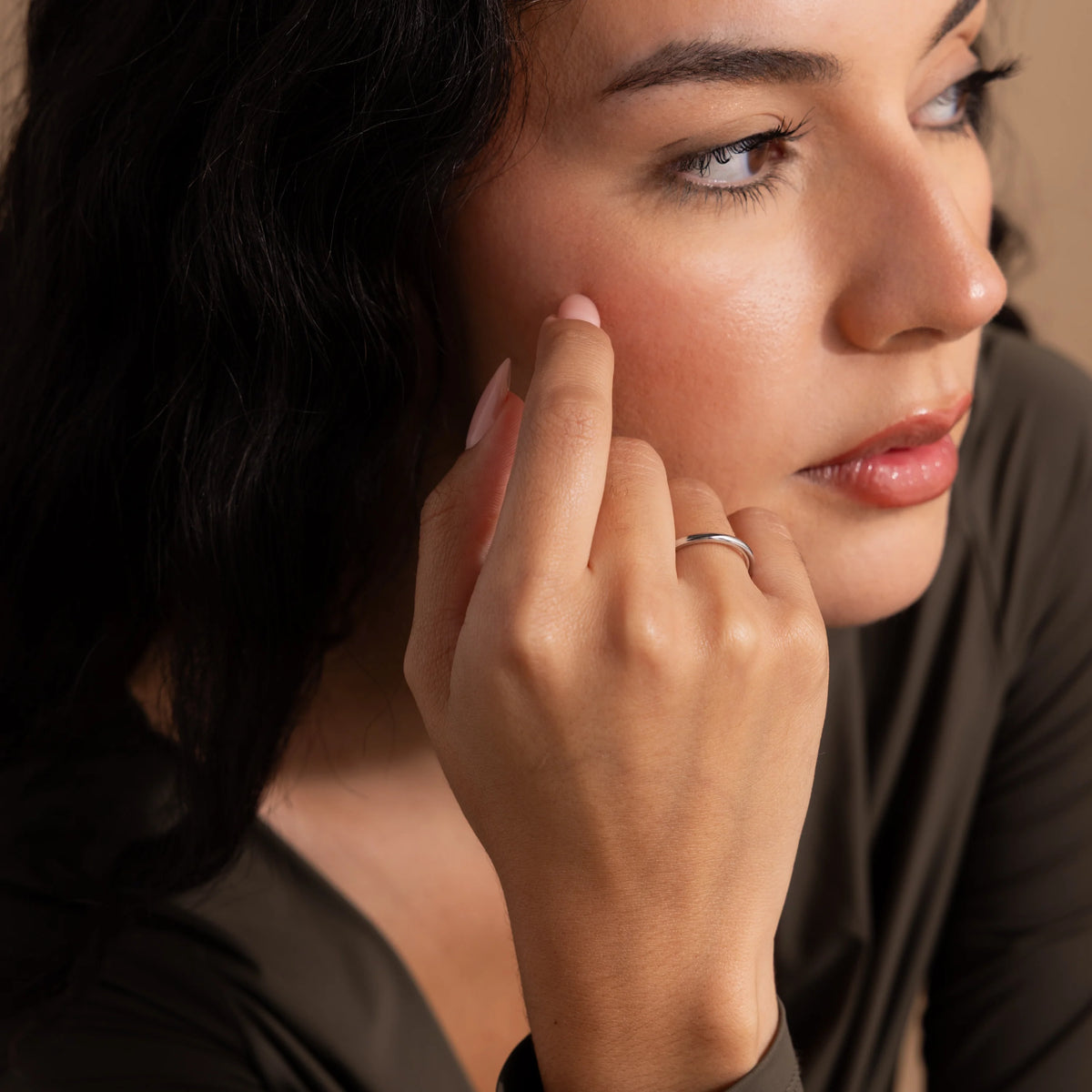 Minimal Stacking Ring Silver 18K Gold Plated