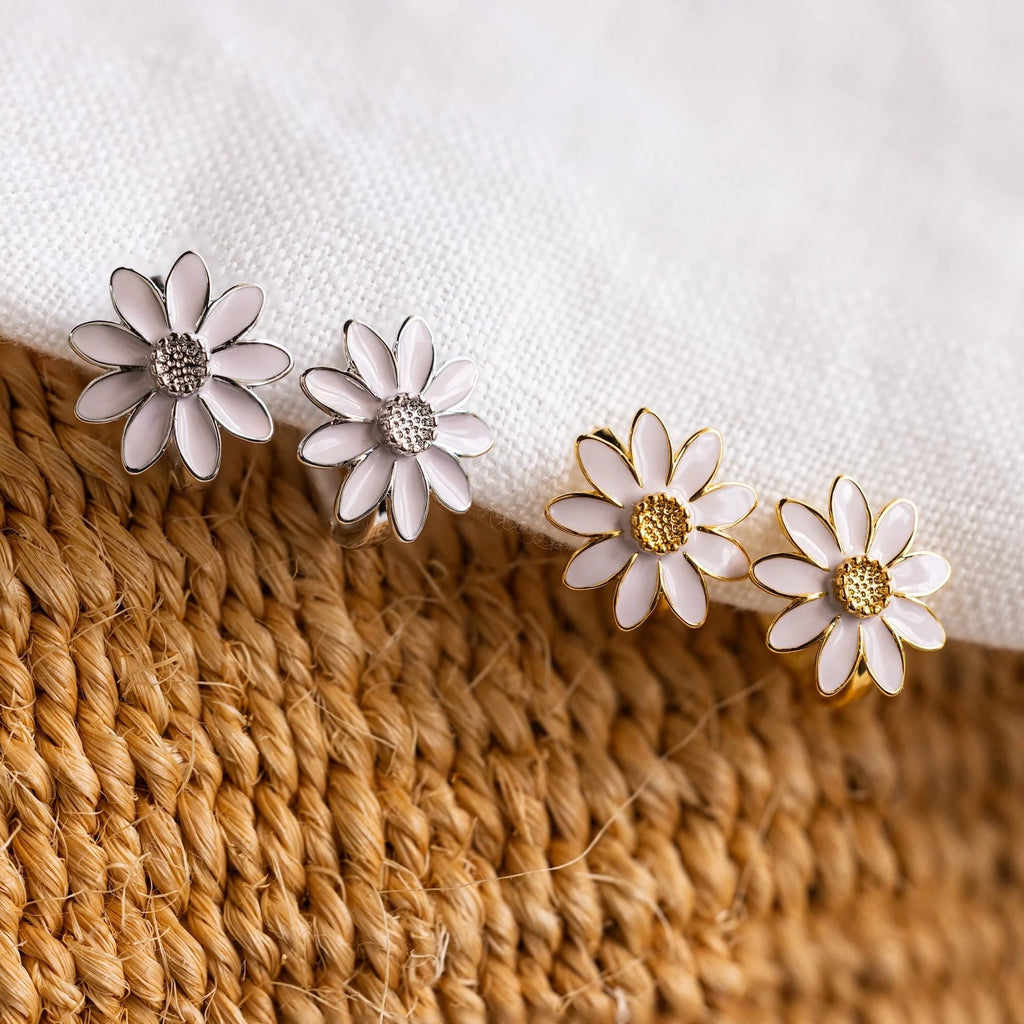 Daisy Huggies Silver 18K Gold Plated