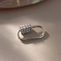 Opal Carabiner Clasp  Silver 18K Gold Plated