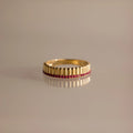 Ribbed Ruby Stack Ring Silver 18K Gold Plated