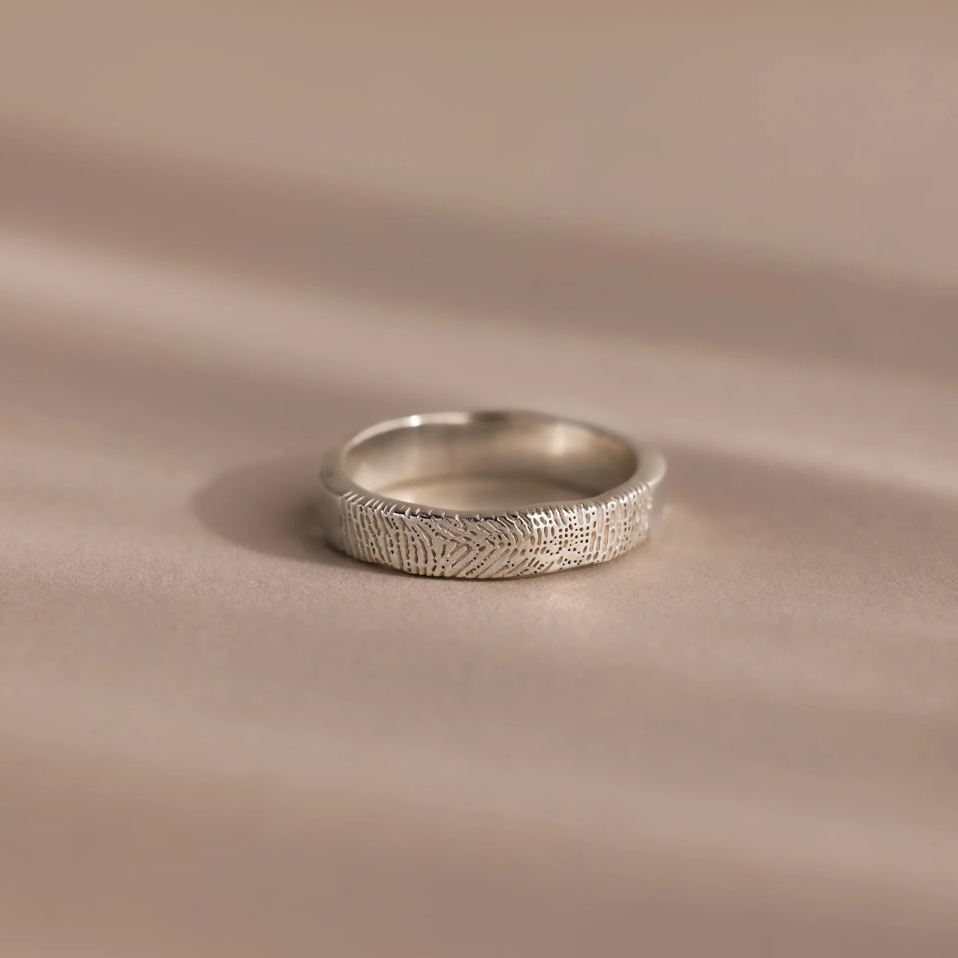 Organic Fingerprint Band Silver 18K Gold Plated